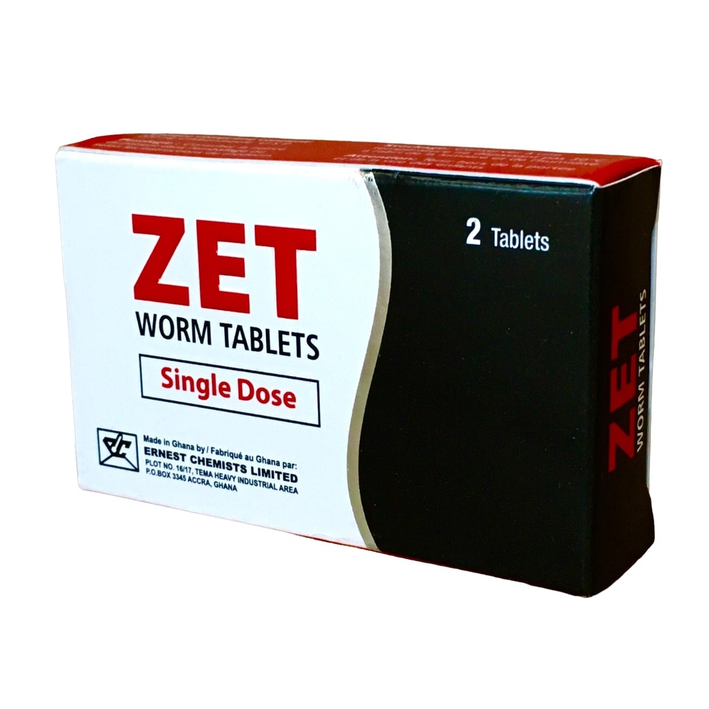 ZET(ALBENDAZOLE) WORM TABS 200MG 2'